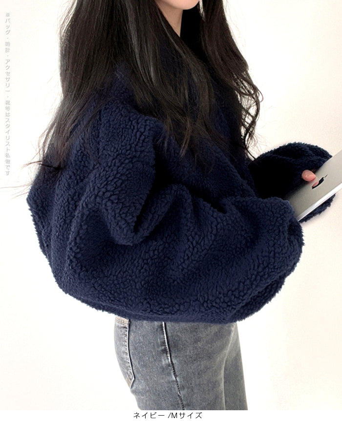 ボア ジャケット レディース 秋冬 ショート丈 もこもこ アウター