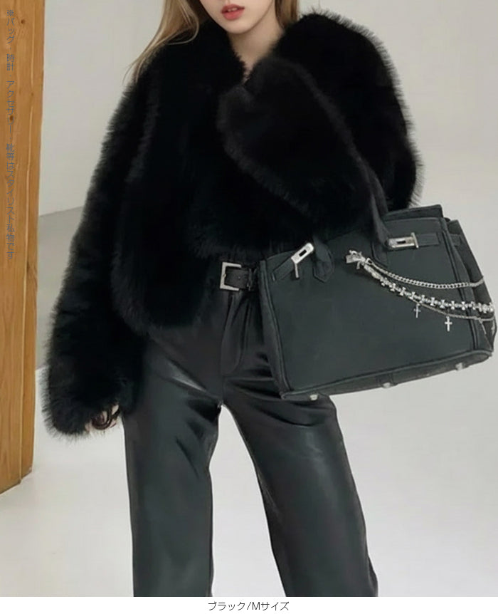 フェイクファーショート丈ジャケット