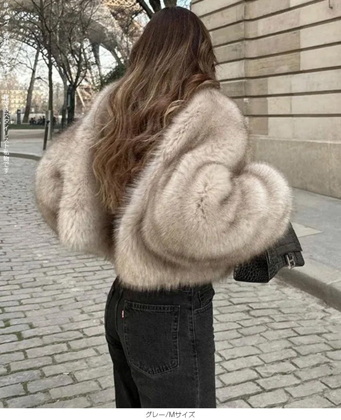 フェイクファーショート丈ジャケット