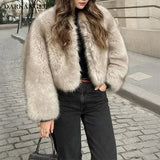 フェイクファーショート丈ジャケット