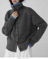 配色ニットカーディガン