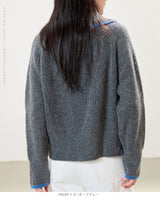 配色ニットカーディガン