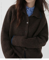 配色ニットカーディガン