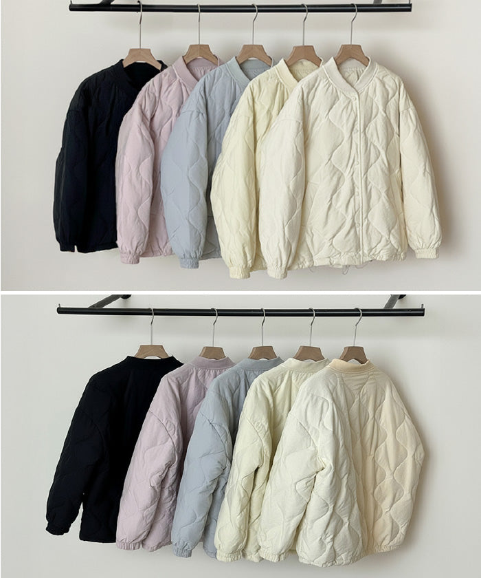 ドロストノーカラーキルティングジャケット