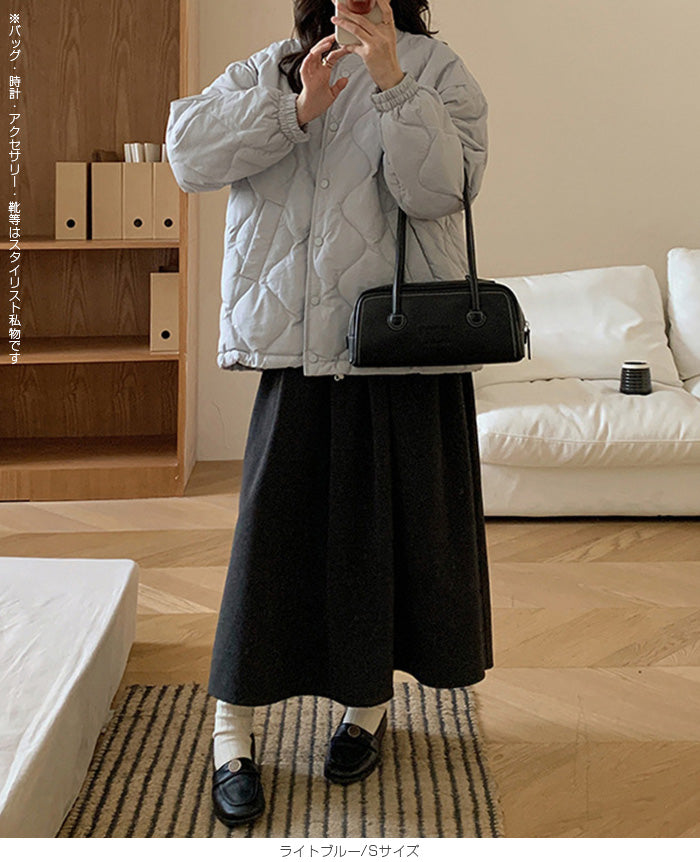 ドロストノーカラーキルティングジャケット