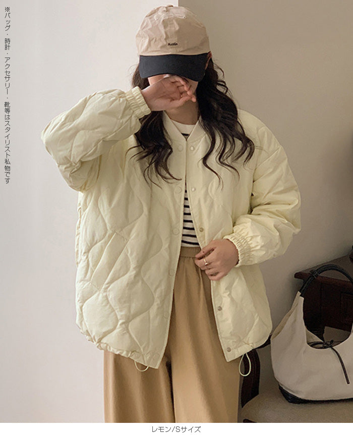 ドロストノーカラーキルティングジャケット