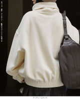 もこもこボアハーフジッププルオーバー