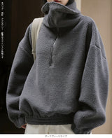 もこもこボアハーフジッププルオーバー