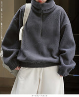 もこもこボアハーフジッププルオーバー