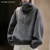 もこもこボアハーフジッププルオーバー