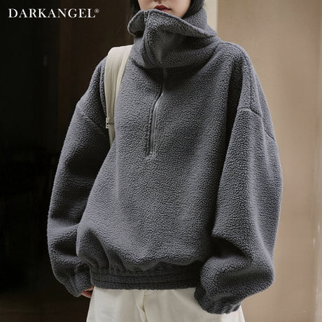 もこもこボアハーフジッププルオーバー