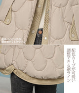 配色切替キルティング中綿フードジャケット