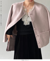 Vネックレースニット