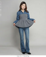 ペプラムニットビスチェ