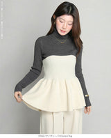 ペプラムニットビスチェ