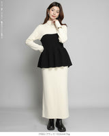 ペプラムニットビスチェ