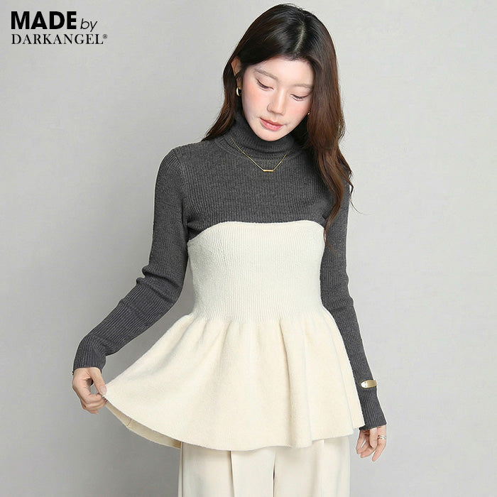 ペプラムニットビスチェ