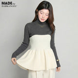 ペプラムニットビスチェ