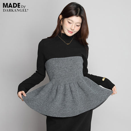 ペプラムニットビスチェ