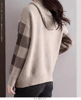 ケーブル編みニットフーディー