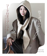 ストールリブニットフーディー