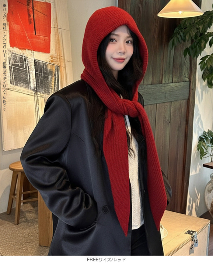 ストールリブニットフーディー