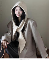 ストールリブニットフーディー