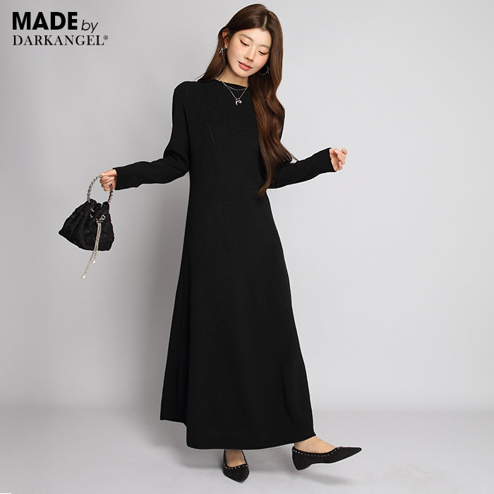 Aラインニットワンピース