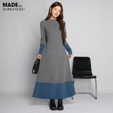 Aラインニットワンピース