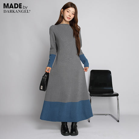 Aラインニットワンピース