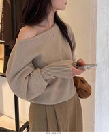 07color ゆるシルエットボートネックニット