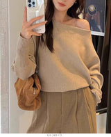 07color ゆるシルエットボートネックニット