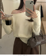 07color ゆるシルエットボートネックニット