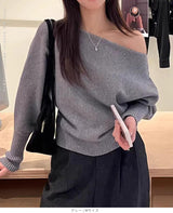 07color ゆるシルエットボートネックニット