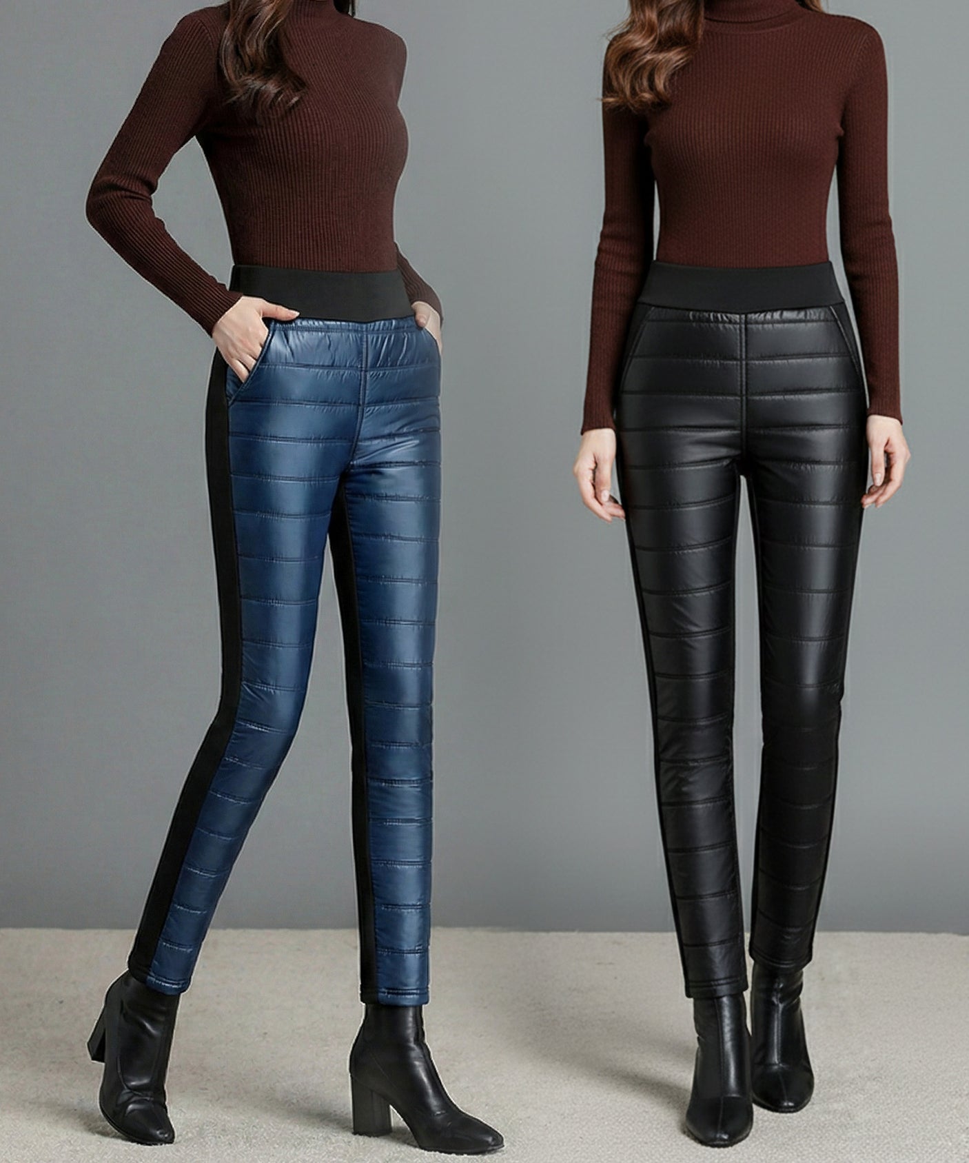 裏起毛防風キルティングパンツ