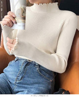 メロウフリルリブニット