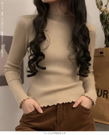 メロウフリルリブニット