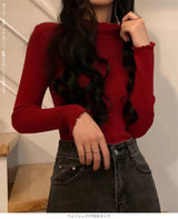 メロウフリルリブニット