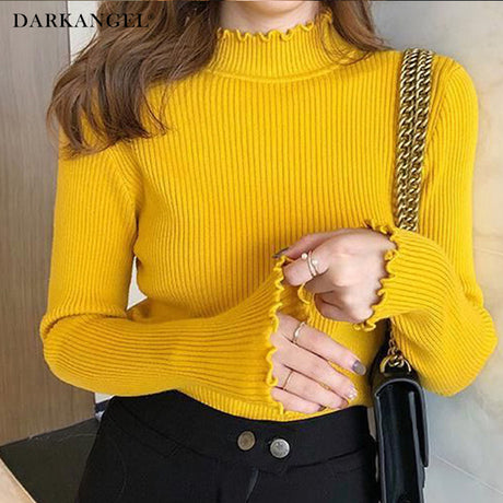 メロウフリルリブニット