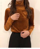 ベロアハイネックカットソー