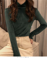 ベロアハイネックカットソー