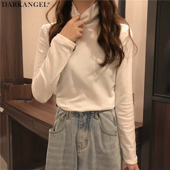 ベロアハイネックカットソー