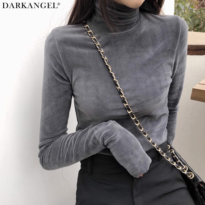 ベロアハイネックカットソー