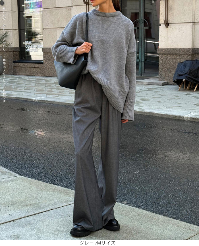 クルーネックニットプルオーバー