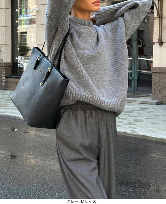 クルーネックニットプルオーバー