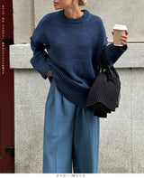 クルーネックニットプルオーバー