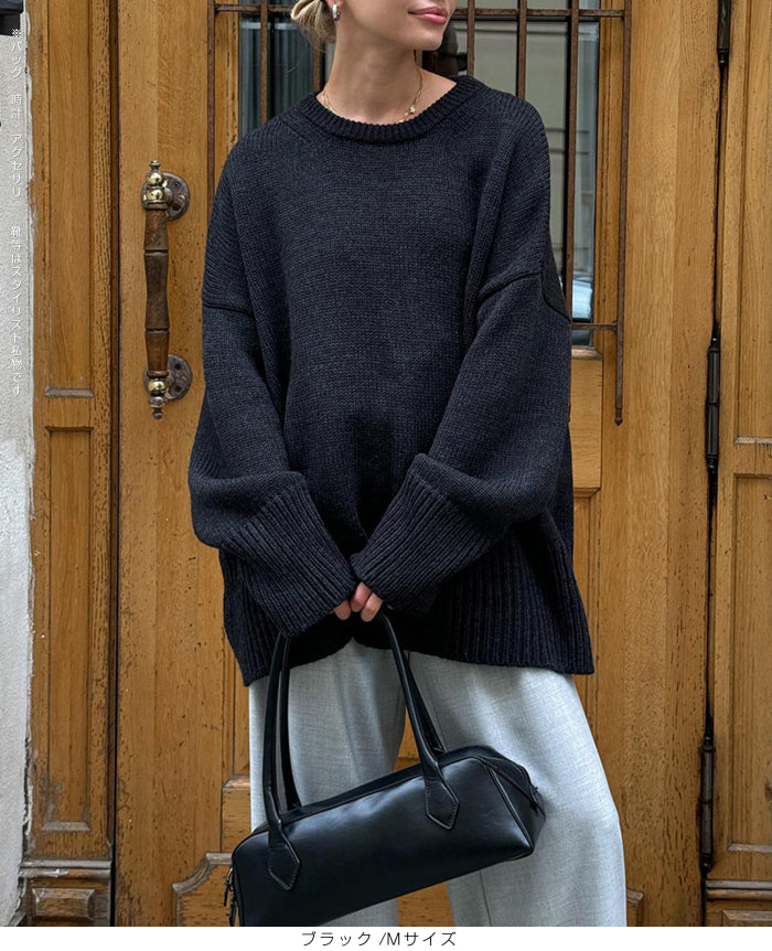 クルーネックニットプルオーバー