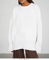 クルーネックニットプルオーバー