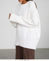 クルーネックニットプルオーバー