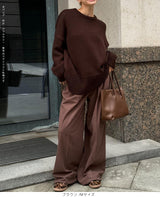 クルーネックニットプルオーバー